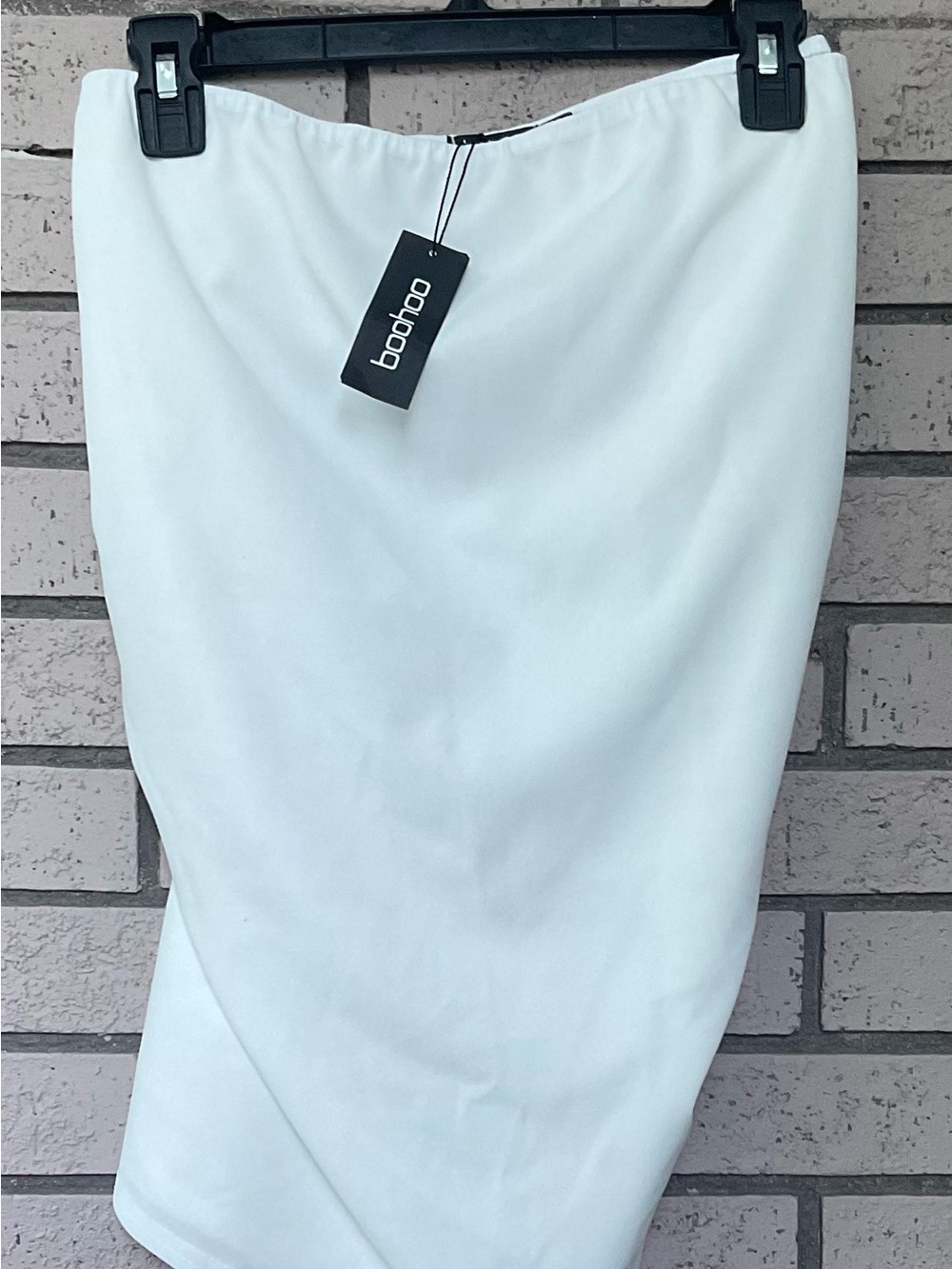 Boohoo White Pencil Midi Skirt